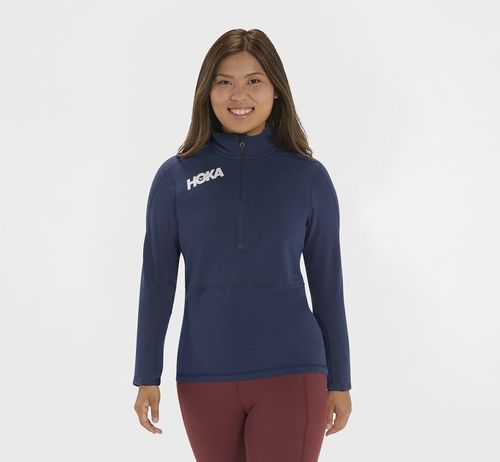 Hoka One One 1/2 Zip Midlayer Women's Running Tops Moonlit Ocean | DUCV-60512