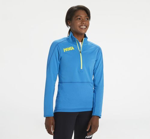 Hoka One One 1/2 Zip Midlayer Women's Running Tops Diva Blue | WTQK-31804