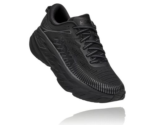 Hoka One One Bondi 7 Women's Road Running Shoes Black / Black | KPJR-94105