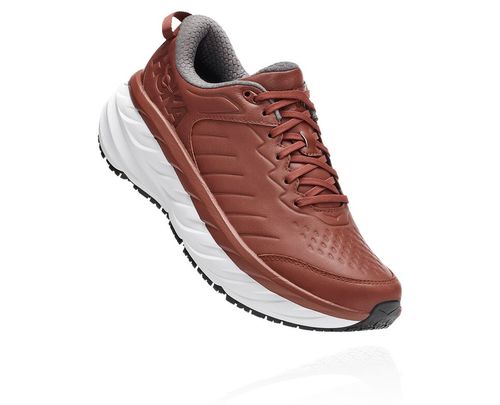 Hoka One One Bondi Sr Men's Road Running Shoes Brandy Brown / White | OJFG-20874