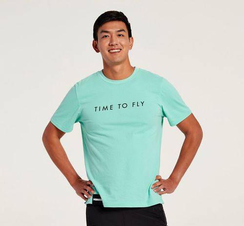 Hoka One One Brand Tee Men's Running Tees Cascade | AEIP-36154