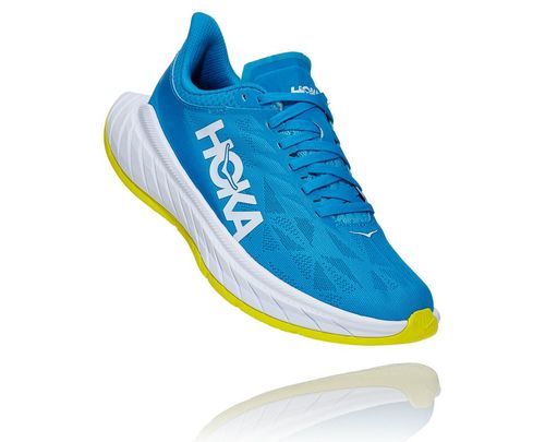 Hoka One One Carbon X 2 Women's Road Running Shoes Diva Blue / Citrus | VGDK-52416