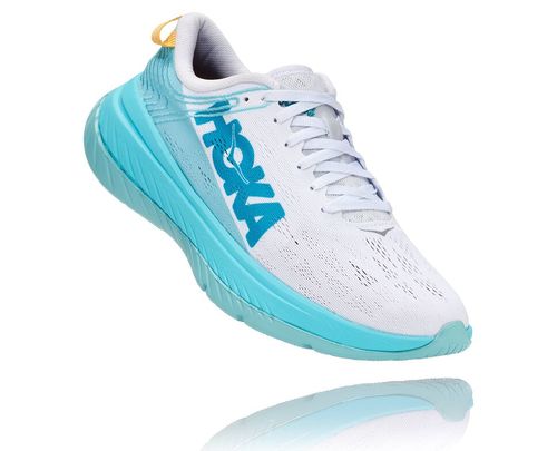 Hoka One One Carbon X Women's Road Running Shoes White / Angel Blue | SNAR-53247