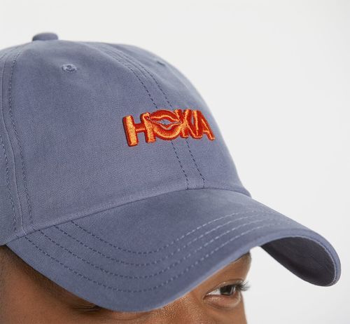 Hoka One One Casual All Gender Hat Blue Grey / Vermilion Orange | HMBT-71692