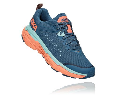 Hoka One One Challenger ATR 6 Women's Trail Running Shoes Real Teal / Cantaloupe | HXVJ-62731