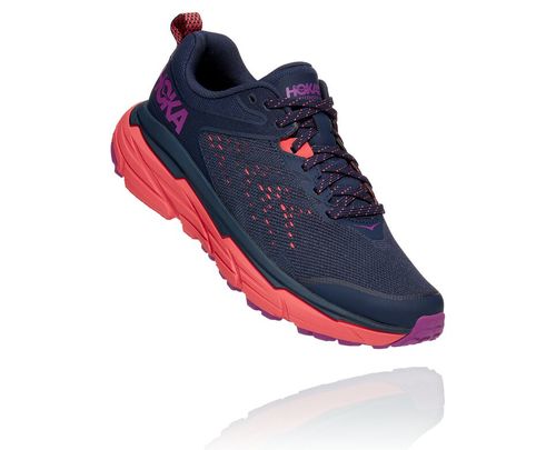 Hoka One One Challenger ATR 6 Women's Trail Running Shoes Black Iris / Hot Coral | MWAL-07928