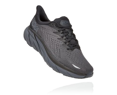 Hoka One One Clifton 8 Men's Road Running Shoes Black / Black | AFLC-89415