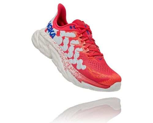 Hoka One One Clifton Edge Geometric All Gender Road Running Shoes Paradise Pink / Blue Flower | QGEN