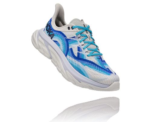 Hoka One One Clifton Edge Geometric All Gender Road Running Shoes Dazzling Blue / Blue Flower | SWZL