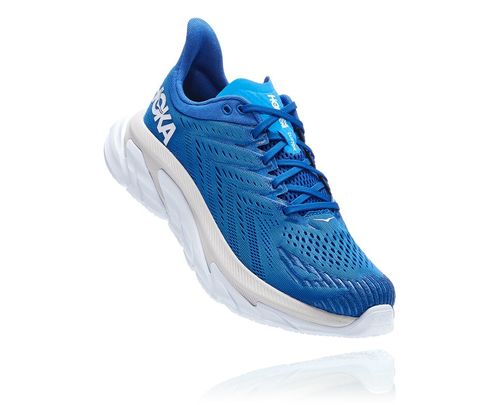 Hoka One One Clifton Edge Men's Road Running Shoes Turkish Sea / White | TBGE-16398