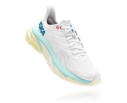 Hoka One One Clifton Edge Women's Road Running Shoes Blanc De Blanc / Blue Tint | QOMC-02381