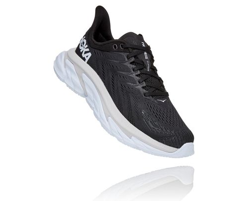 Hoka One One Clifton Edge Women's Road Running Shoes Black / White | WXHI-12798