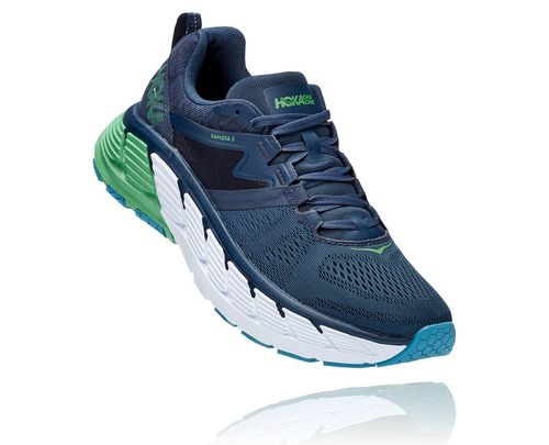 Hoka One One Gaviota 2 Men's Road Running Shoes Moonlit Ocean / Black Iris | SHDP-73650