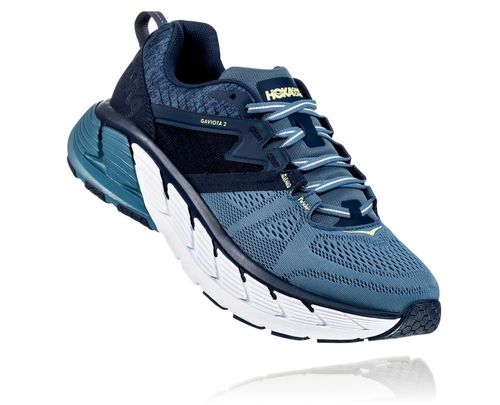 Hoka One One Gaviota 2 Men's Road Running Shoes Moonlit Ocean / Aegean Blue | SZFV-96708