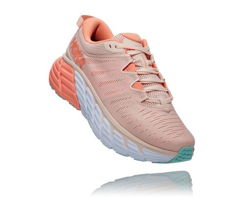 Hoka One One Gaviota 3 Women's Road Running Shoes Silver Peony / Cantaloupe | CGUS-64538