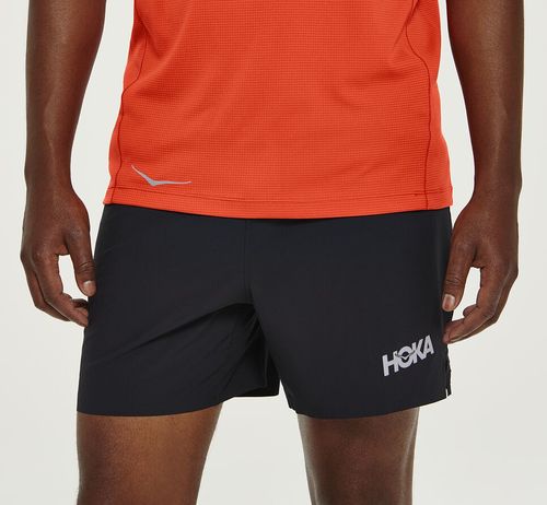 Hoka One One Glide 5" Men's Shorts Black | NIJU-68732