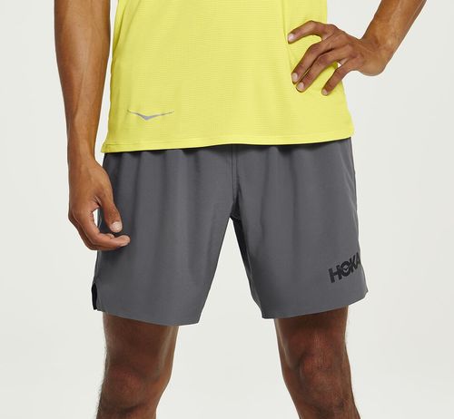 Hoka One One Glide 7" Men's Shorts Castlerock | XFHK-53248