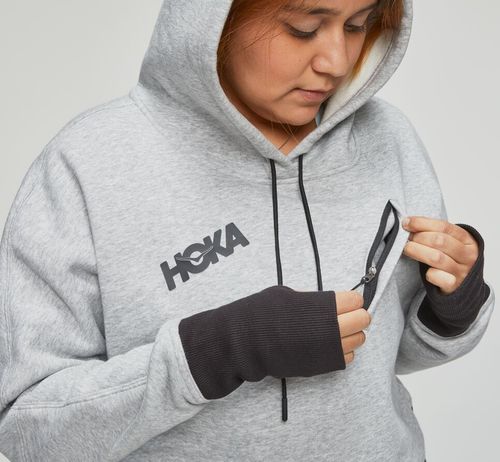 Hoka One One Hoodie Women's Hoodie Heather Grey | ALHJ-81540