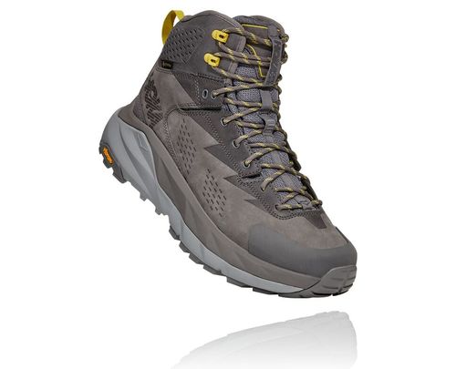 Hoka One One Kaha GORE-TEX Men's Hiking Boots Charcoal Gray / Green Sheen | CPYT-20519