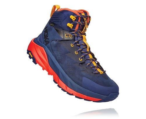 Hoka One One Kaha GORE-TEX Men's Hiking Boots Patriot Blue / Mandarin Red | JXIV-07159