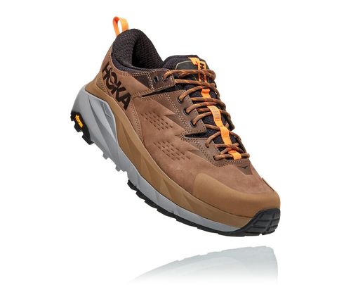 Hoka One One Kaha Low GORE-TEX Men's Hiking Boots Otter / Persimmon Orange | ZWDH-43501