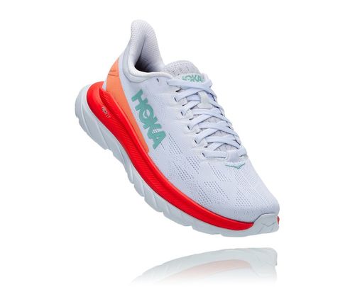 Hoka One One Mach 4 Men's Road Running Shoes White / Fiesta | XOLJ-17804