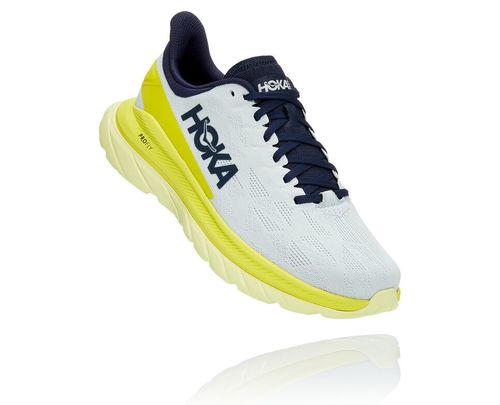 Hoka One One Mach 4 Women's Road Running Shoes Blue Flower / Citrus | NULE-20746