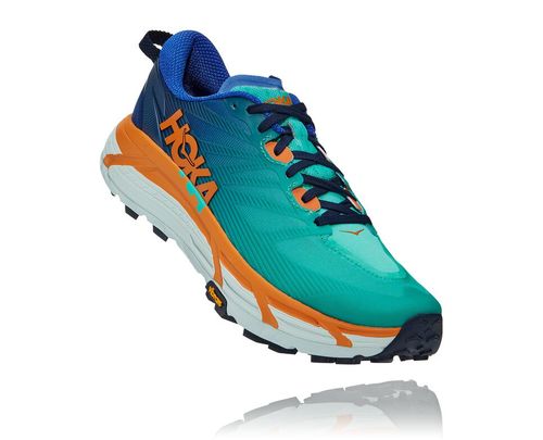 Hoka One One Mafate Speed 3 Men's Trail Running Shoes Dazzling Blue / Desert Sun | IUMO-08514