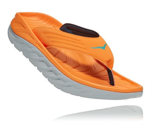 Hoka One One ORA Recovery Men's Flip Flops Blazing Orange / Lunar Rock | DYUB-58673