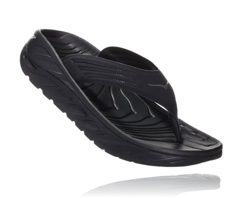 Hoka One One ORA Recovery Men's Flip Flops Black / Dark Gull Gray | JCZW-95103