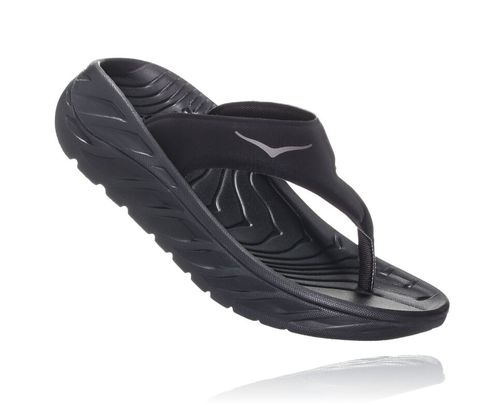 Hoka One One ORA Recovery Women's Flip Flops Black / Dark Gull Gray | BCUT-92481