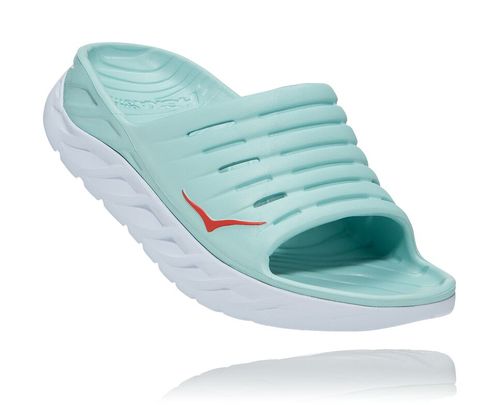 Hoka One One ORA Recovery Women's Slides Eggshell Blue / White | OZBR-94021