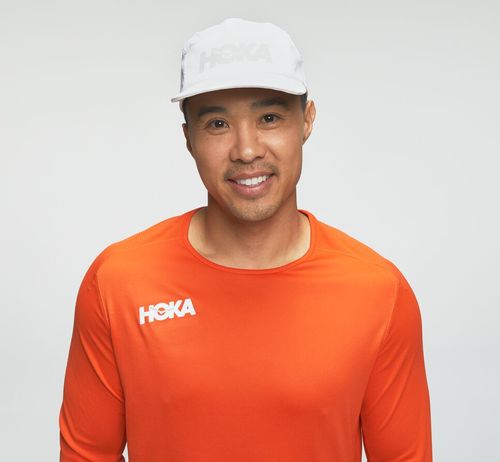 Hoka One One Performance 3/4 Sleeve Men's T Shirts Mandarin Red | EPJQ-81436