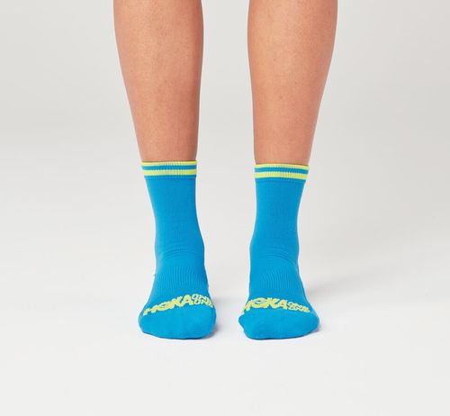 Hoka One One Performance Crew All Gender Socks Diva Blue / Citrus | CKJA-61859