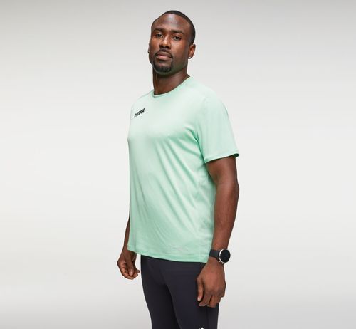 Hoka One One Performance Short Sleeve Men's T Shirts Green Ash | ESZN-25049