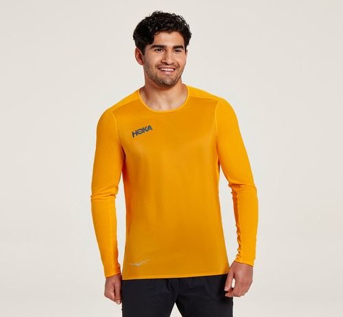 Hoka One One Slim Fit Men's Windshirts Saffron | IROG-58367