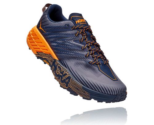 Hoka One One Speedgoat 4 Men's Trail Running Shoes Black Iris / Bright Marigold | CYRJ-38975