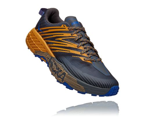 Hoka One One Speedgoat 4 Men's Trail Running Shoes Castlerock / Golden Yellow | LXGO-10239