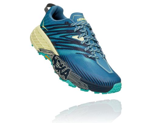 Hoka One One Speedgoat 4 Women's Trail Running Shoes Provincial Blue / Luminary Green | ADMF-94306