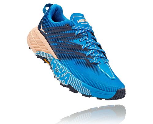 Hoka One One Speedgoat 4 Women's Trail Running Shoes Indigo Bunting / Bleached Apricot | RNDB-38542