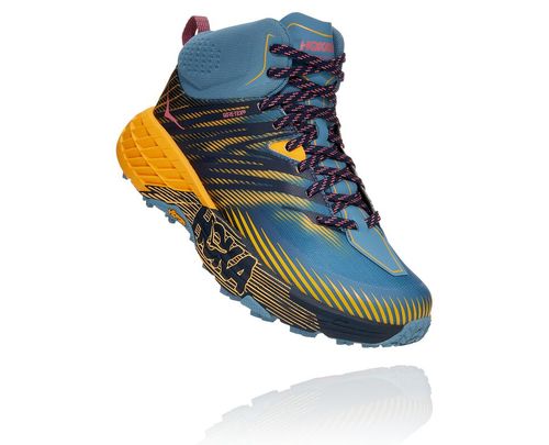 Hoka One One Speedgoat Mid GORE-TEX 2 Women's Trail Running Shoes Provincial Blue / Saffron | JFOH-5