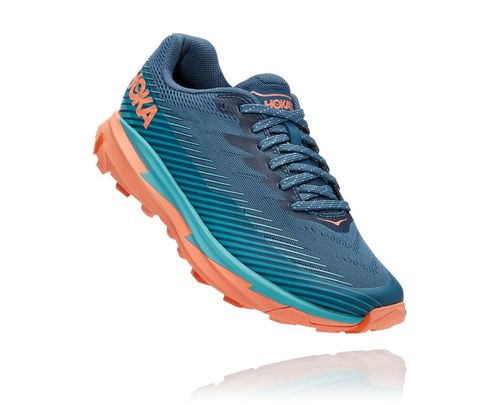 Hoka One One Torrent 2 Women's Trail Running Shoes Real Teal / Cantaloupe | EAJK-91265